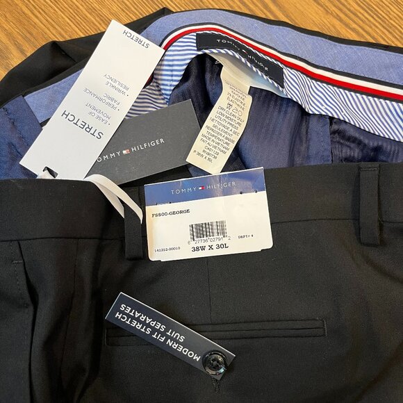 M101 Tommy Hilfiger Men's Stretch Modern Fit Suit Separates Black Pants - NWT - Picture 6 of 11